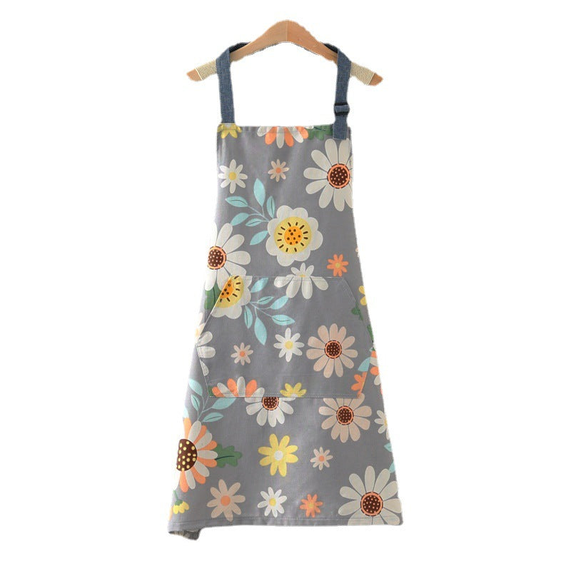 Cotton canvas uniform size apron Modern simple sunflower stain resistant kitchen apron household cleaning