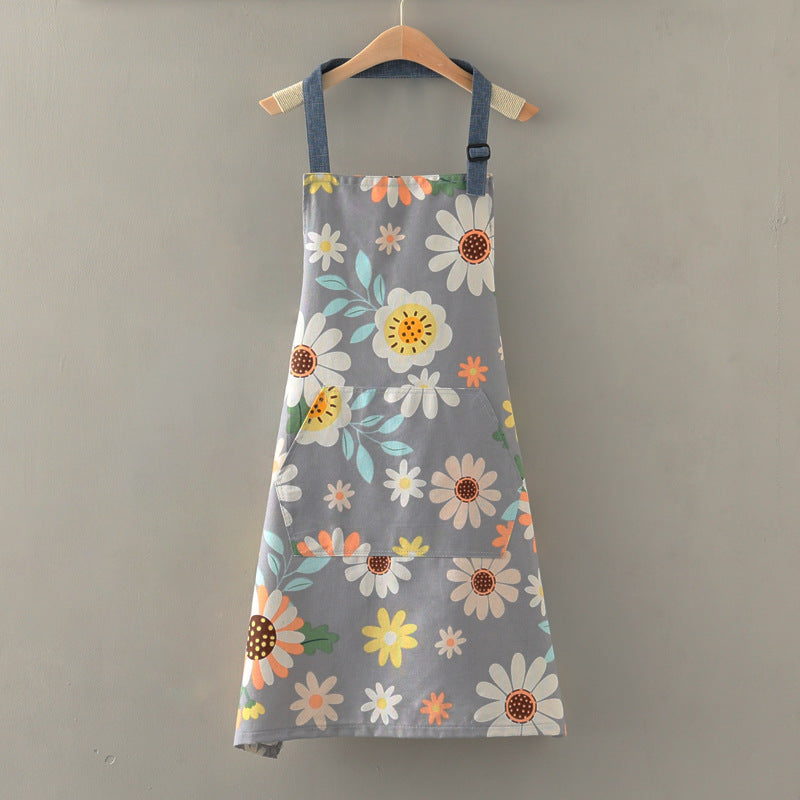 Cotton canvas uniform size apron Modern simple sunflower stain resistant kitchen apron household cleaning