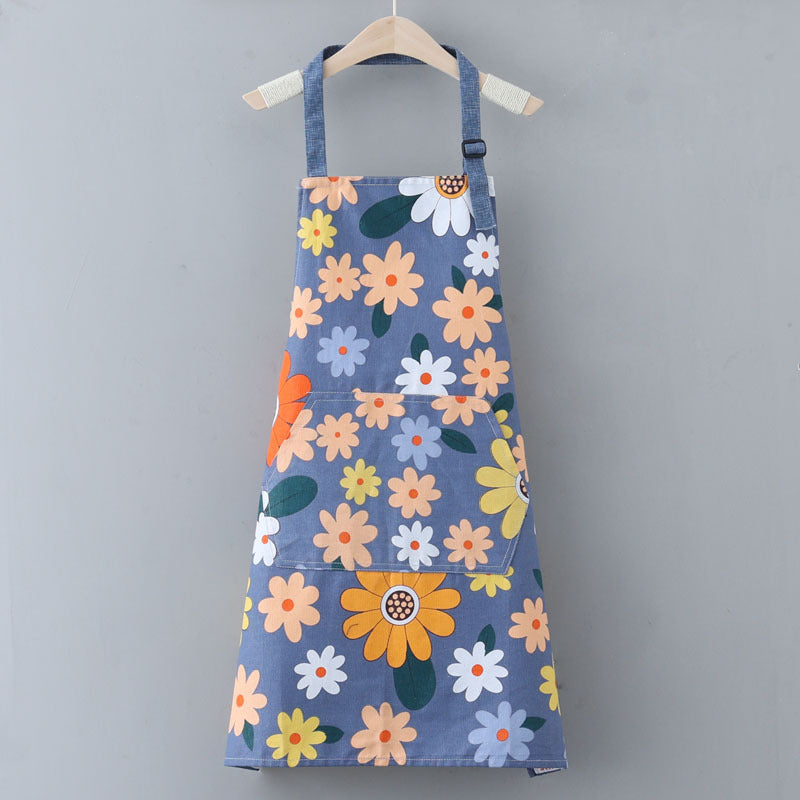 Cotton canvas uniform size apron Modern simple sunflower stain resistant kitchen apron household cleaning